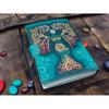 Blank Spell Book of Shadows Journal with Lock Clasp Handmade Leather Diary Printed Mother Earth Prayer Pagan Witchcraft notebook
