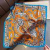 70x70cm Lightweight Cotton Silk Square Scarf With Boho Floral Print Breathable Neck Wrap Women