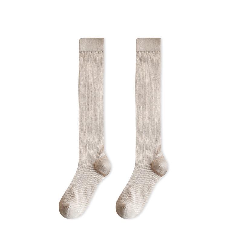 

Женские сетчатые длинные носки, чулки до колена для девочек, однотонные длинные носки-трубы хаки