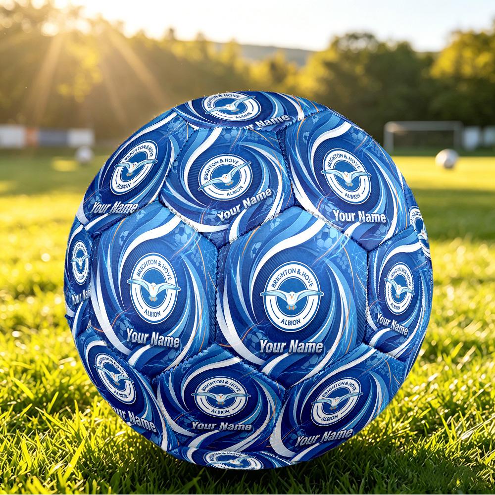 Personalized Size 5 Football Brighton & Hove Albion Football Pattern Outdoor Game Sports Ball Gift