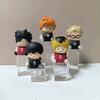 5pcs/Set Cute Round Chubby Bead Eyes Haikyuu Chibi Shoyo Tobio Kei Sitting Figures Sports Anime Model Toy Desktop Ornament Gifts