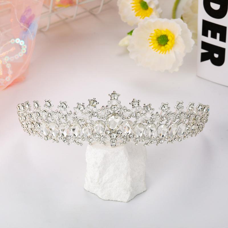 Bridal tiara luxury sparkling rhinestone pageant crown multi-color water drop tiara wedding dress accessories headband