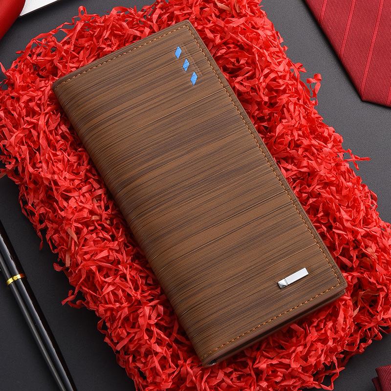 

Длинный кошелек Мужской ультратонкий кошелек для нескольких карт Деловая зеленая сумка-клатч Кошелек большой вместимости Сумка для карт Сумка для мелочи коричневый