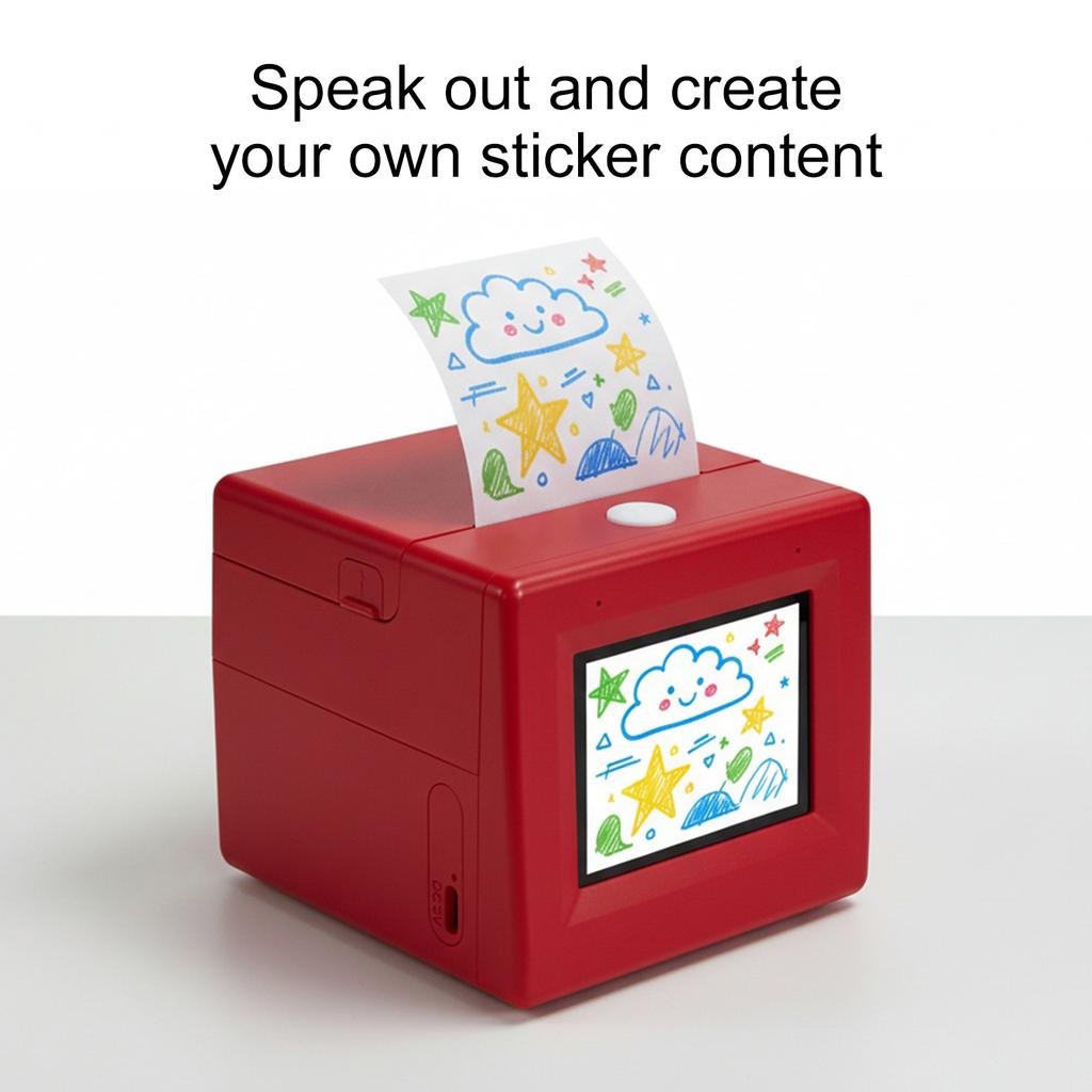 Smart AI Voice Sticker Printer Box Portable HD Screen Inkless Instant Printer for Kid Gift Drawing Printing Toy WIFI Android IOS