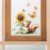 Sunflower Squirrel Butterfly Wall Sticker Self-Adhesive Removable Bedroom Living Room Hallway Home Decor