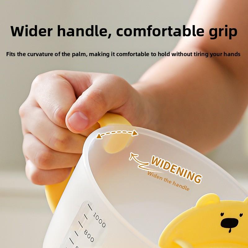 Messbecher mit Skala, Plastik-Eierschlagbecher für Eiflüssigkeit, Eierbacken mit Sieb, Küchen-Reiswaschschüssel, Messbecher