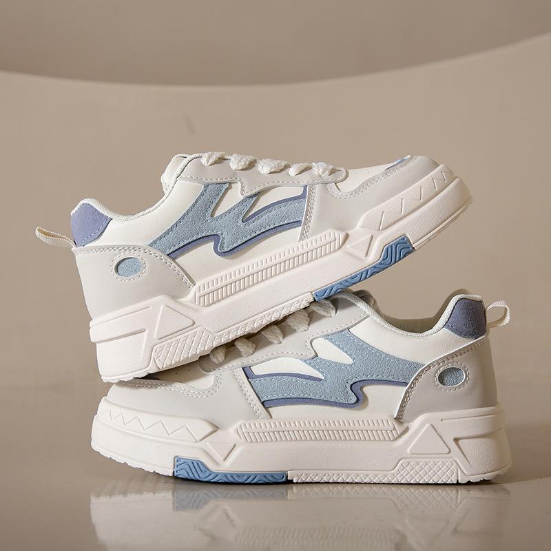 

Весенние новые маленькие белые туфли на толстой подошве, универсальные студенческие кеды, увеличивающие рост, для уличной съемки, спортивная и повседневная обувь 40 синий