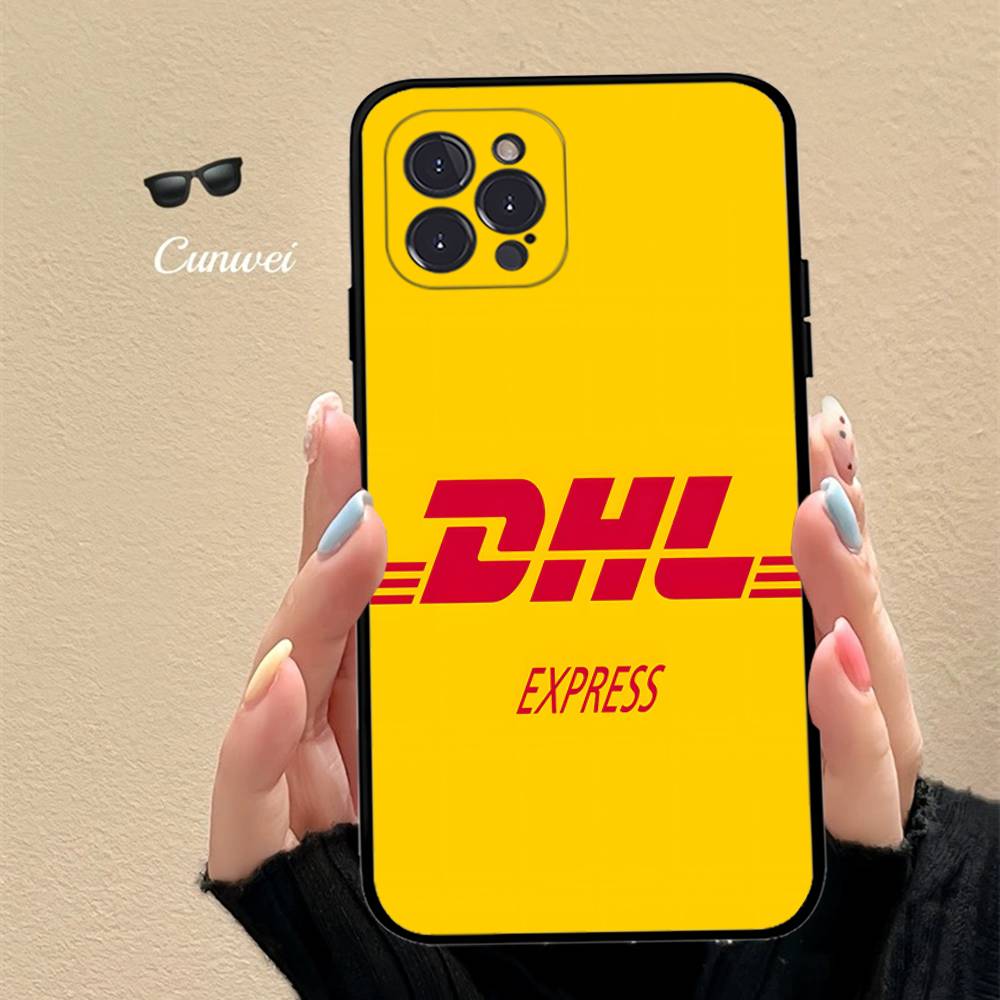 D-DHL-L logo Phone Case For IPhone 17 16 15 14 13 12 11 Pro Max Plus mini Silicone Black Cover