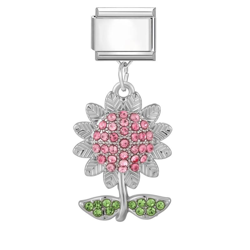 2026 New Creative DIY Dreamy Shiny Sunflower Cat Heart Bow Star Cherry Moon Pendent Charm Fit 9MM Stainless Steel Bracelet Gift