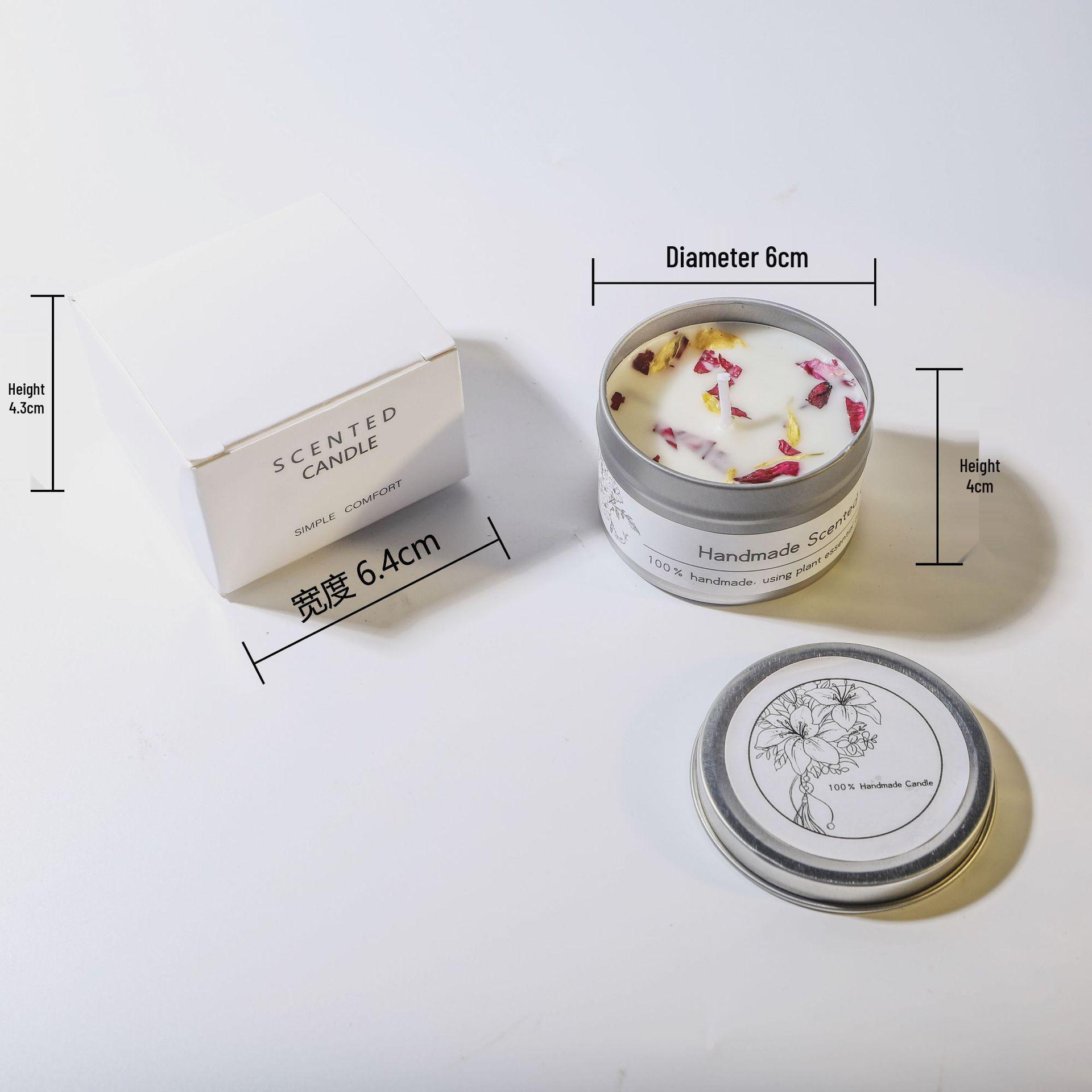 

Свеча из соевого воска с ароматом сухих цветов – Идеально подходит для свадеб, дней рождений и цветочной ароматерапии. Silver Tin Sandalwood