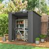 Tarpaulin Garage 1.9x1.2 m Waterproof Garage Tent with Roll-up Zipper Door, Ventilation Window, Dark Grey