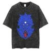 Sommer Kurzarm Baumwolle Herren Damen Streetwear Vintage Schwarz Gewaschenes T-Shirt Harajuku Anime Naruto Print T-Shirt Lockere Oberteile T-Shirts