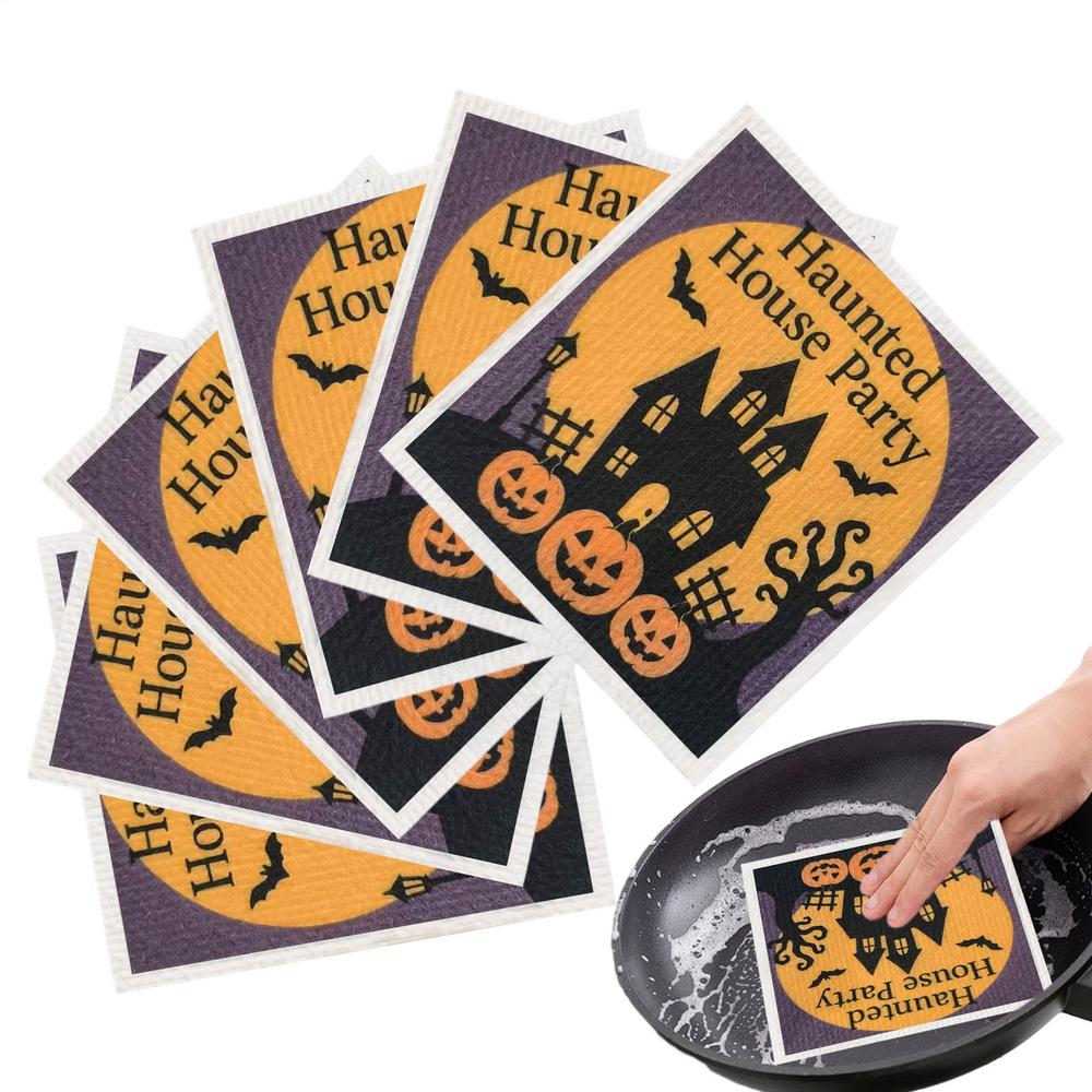 Dishwashing Cloths Non-scratch Reusable Dishwashing Rag 6 Piece Dishcloth Set For Cleaning Pots Bowls Home Kitchen Sinks