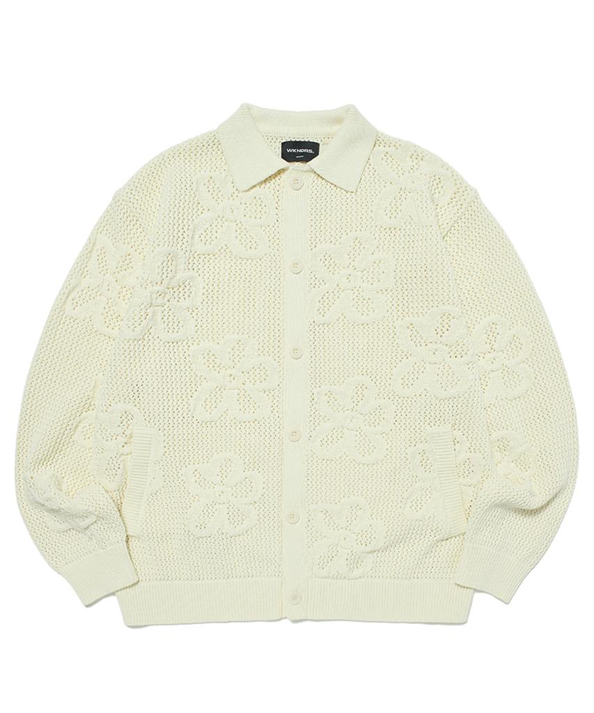 Wkndrs Floral Crochet Cardigan (Ivory)
