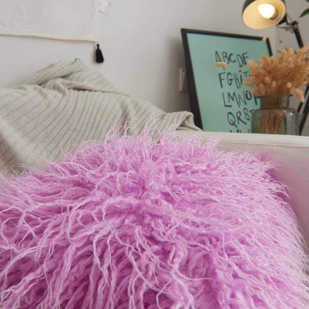 Fluffy Plush Pillow Cases Luxury Sofa Car Waist Throw Cushion Cover Home Decor
