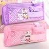 Mehrschichtige Aufbewahrung Schüler-Federmäppchen Große Kapazität Cartoon Schreibwaren Aufbewahrungstasche Multifunktionales Schüler-Federmäppchen