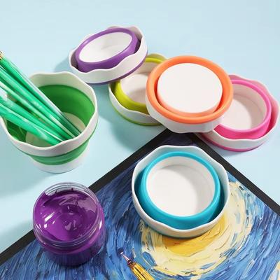 Opvouwbare Verfkwastwasser Draagbare Intrekbare Kwastemmer voor Olieverf Gezichtsschildering