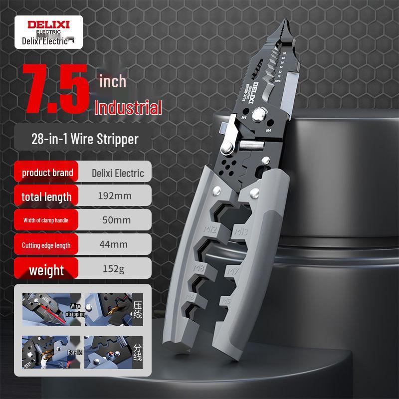 Delixi Electrician Multifunction Wire Strippers: Skinning, Crimping, Wrapping, Cutting Pliers
