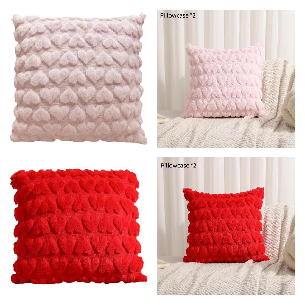2 Stück Plüsch-Kissenbezüge Mehrzweck-Kompakte Zubehör Kissenhülle Dekokissenbezug für Bett Schlafzimmer Wohnzimmer Stuhl Sofa