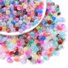 50pcs 8 10mm Acrylic Cracked Crystal Beads Double Color Glass Round Loose Bead For Jewelry Making DIY Bracelet Necklace Earrings