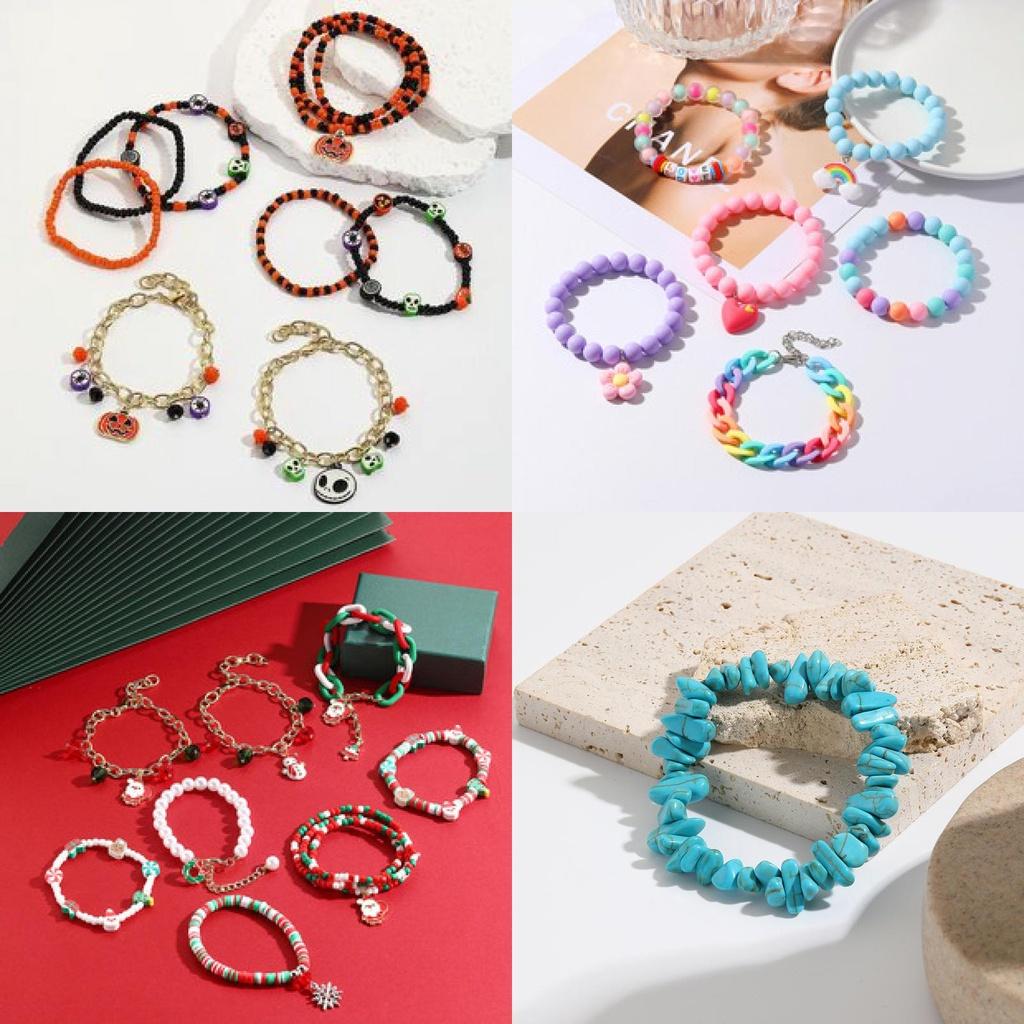 Fashionable Bohemian Ethnic Turquoise Beaded Bracelet Set For Women