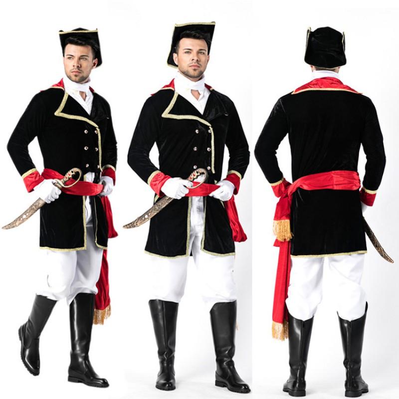 Mens Medieval Knight King Soldier Officer Costume Halloween Cosplay Party Stage Performance