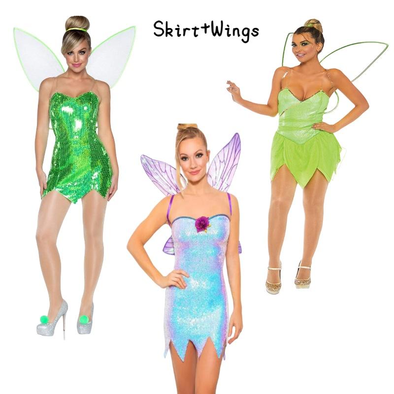 Women's Fantasy Cosplay Dress With Mischievous Fairy Elf Wings For Christmas And Halloween