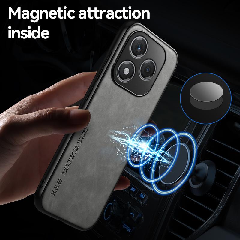 Funda for Honor 400 Lite 5G Case Leather Car Magnetic Holder Back Cover for Honor400 Lite 400Lite Soft TPU Frame Protect Coque