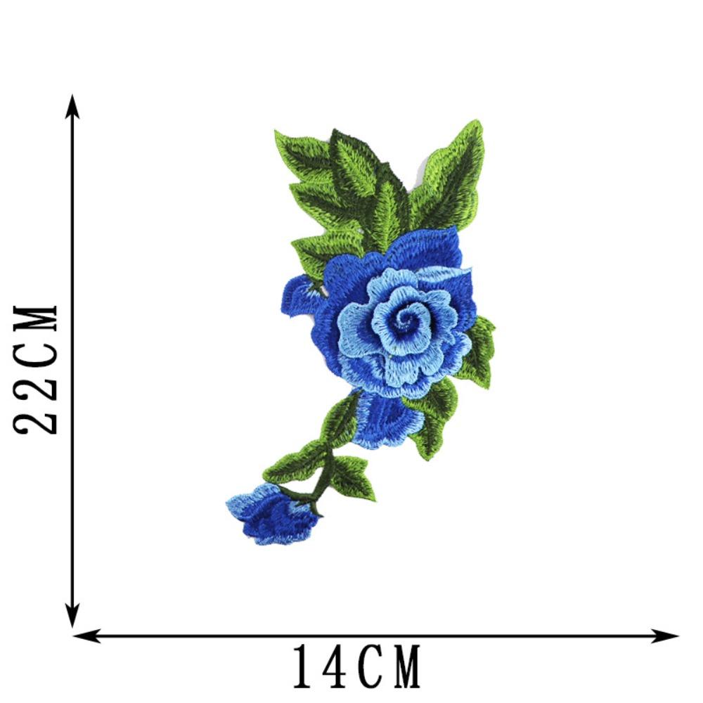 Polyester Fiber Embroidery Peony Patch 22*14CM Clothing Accessories Embroidery Floral Applique DIY Handmade