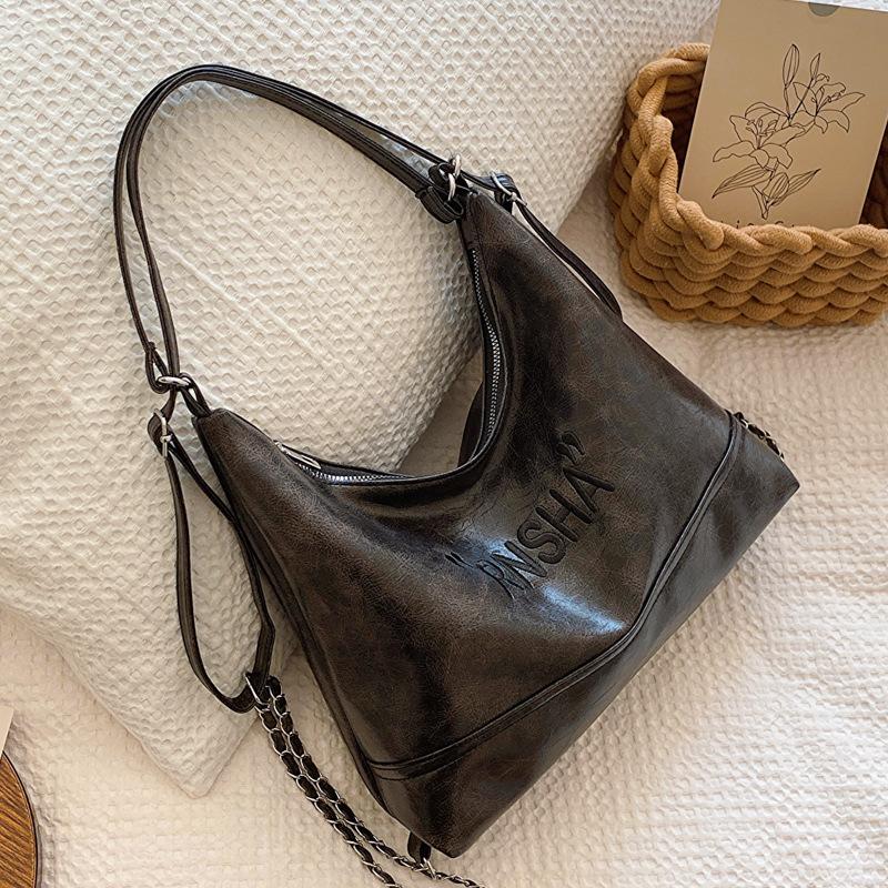 

Сумка для девочек, модная сумка через плечо на одно плечо, 2024, осенний новый нишевый дизайн, многоцелевой повседневный рюкзак Tide чёрный