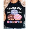 Sweet Donut Cartoon Pattern Printed Round Neck Short Sleeved Tshirt for Women Summer Casual Womens Tshirt Clothing Cotton