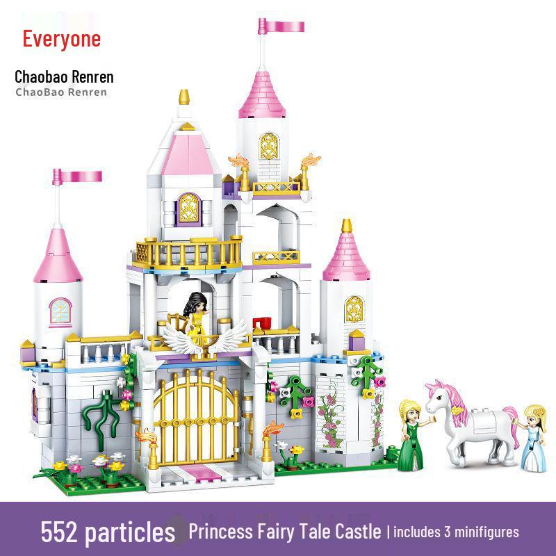 Princess Castle Carriage Puzzle: Snowy Building Blocks for Girls