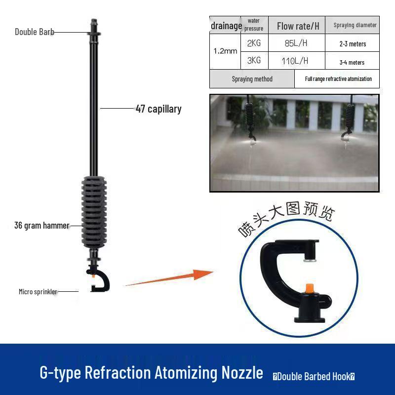 Eco-Friendly Inverted Micro Sprinkler: Hanging Atomizing Anti-Drip Rotating Water Sprayer for Greenhouses