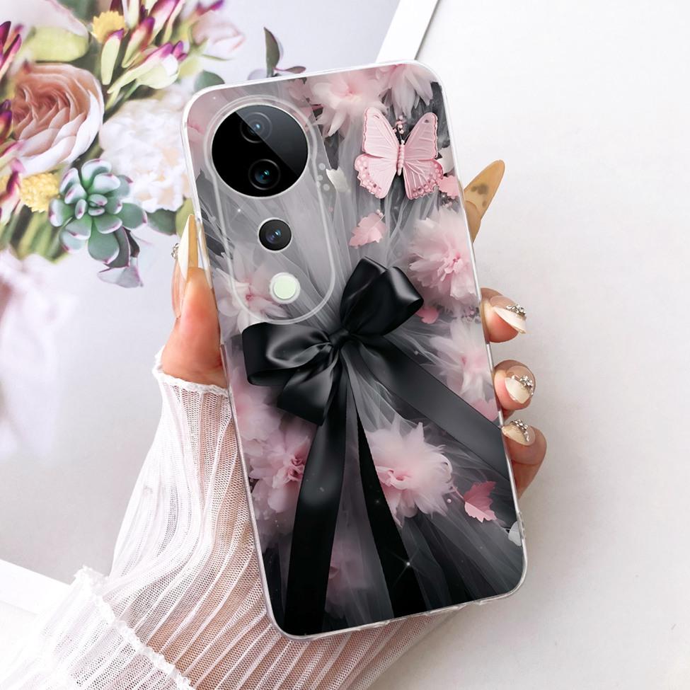 Casing For Vivo S19 Pro Clear Case Aesthetic Luxury Cute Fashion Flower Funny Painted Funda For Vivo S19Pro V2362A Cover