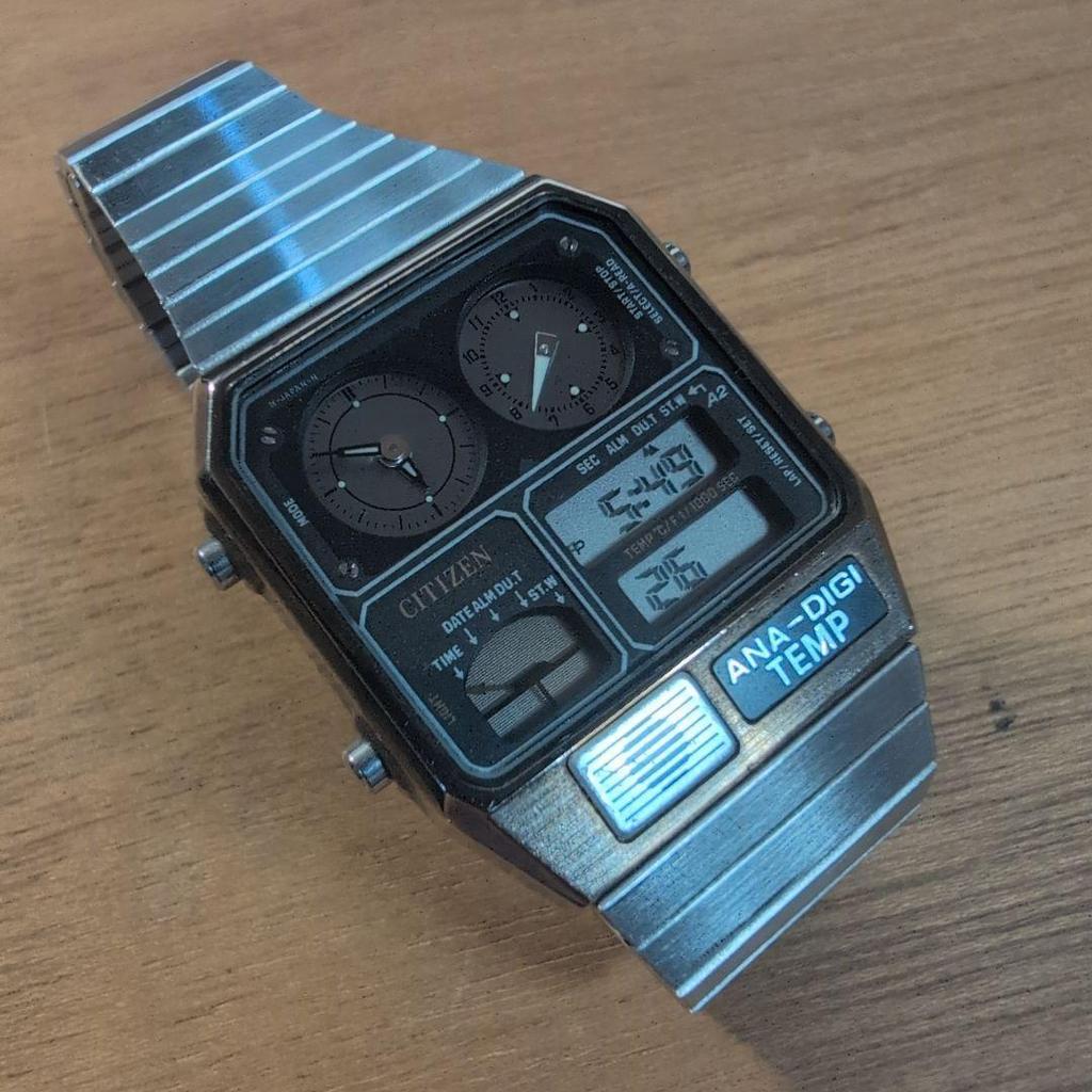 Used 80's CITIZEN ANA-DIGI TEMP Vintage Japan Rare