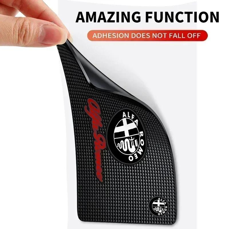 NSTJE1 Car Ornament PVC Anti-Slip Mat Sticky Pad Dashboard Accessories For Alfa Romeo Giulia Stelvio Junior Tonale 33 Stradale 4C Giu