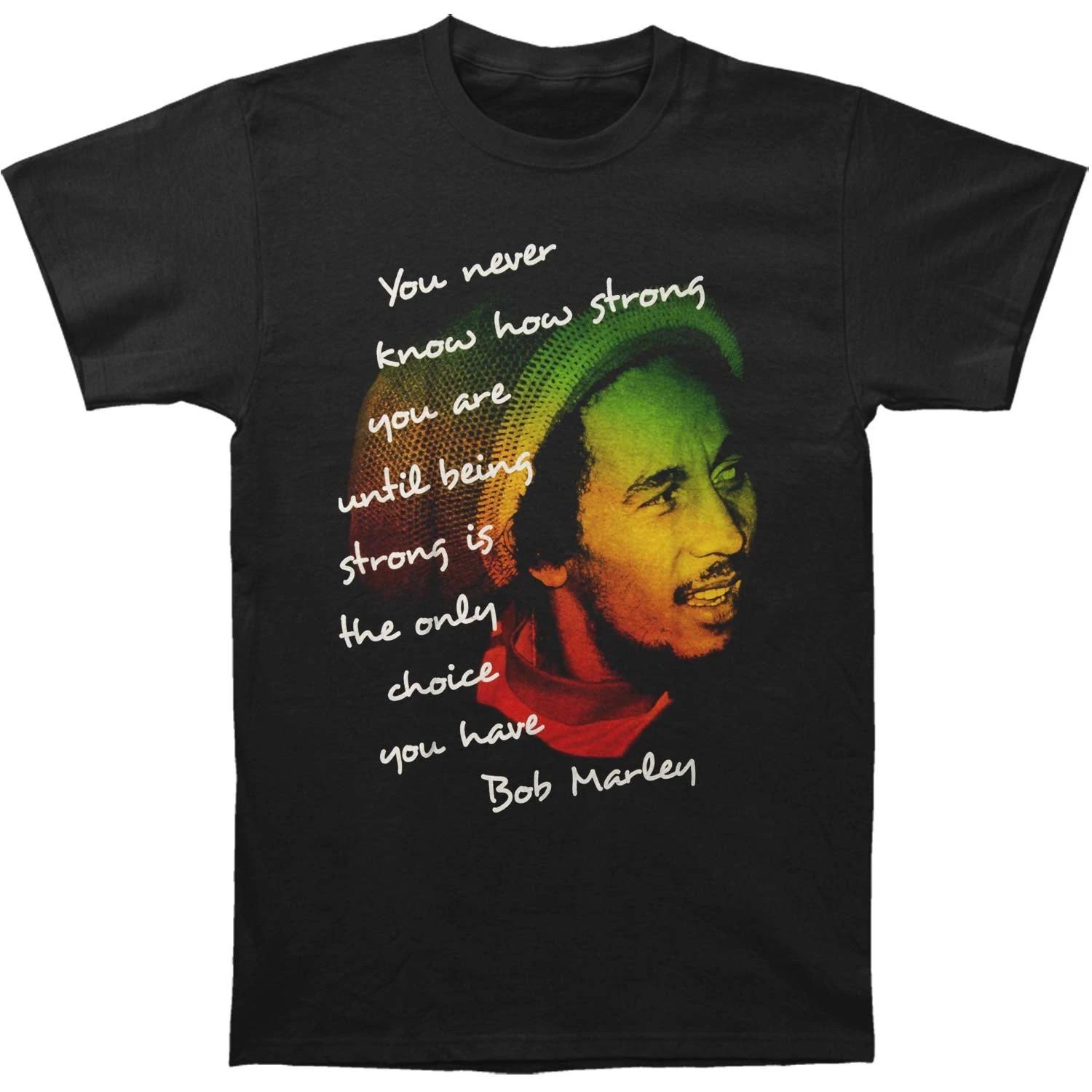 Men s Bob Marley Strong T-shirt Small Black XL