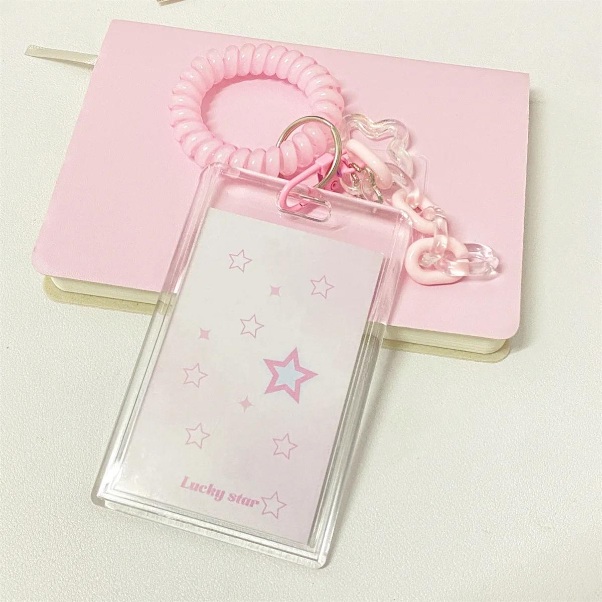 

Держатель для фотокарт Kpop, синий, розовый, чехол для карточек Idol, водонепроницаемый протектор, держатель для карточек Bus, сумка, подвеска, школьные канцелярские принадлежности