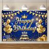 Yeele Photography Backdrop Glitter Blue Golden Balloons Customized Age Name Adults Birthday Party Decoration Shooting Background