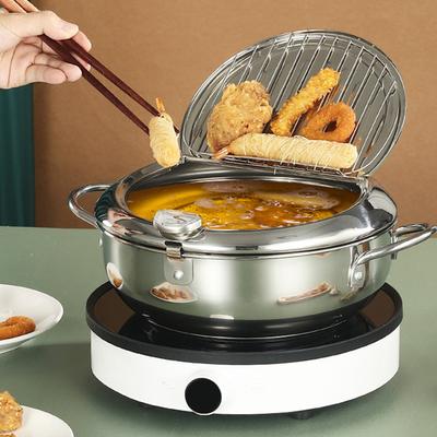 Thicken Stainless Steel Deep Fryer Durable Kitchen Frying Pan Kitchen Supplies