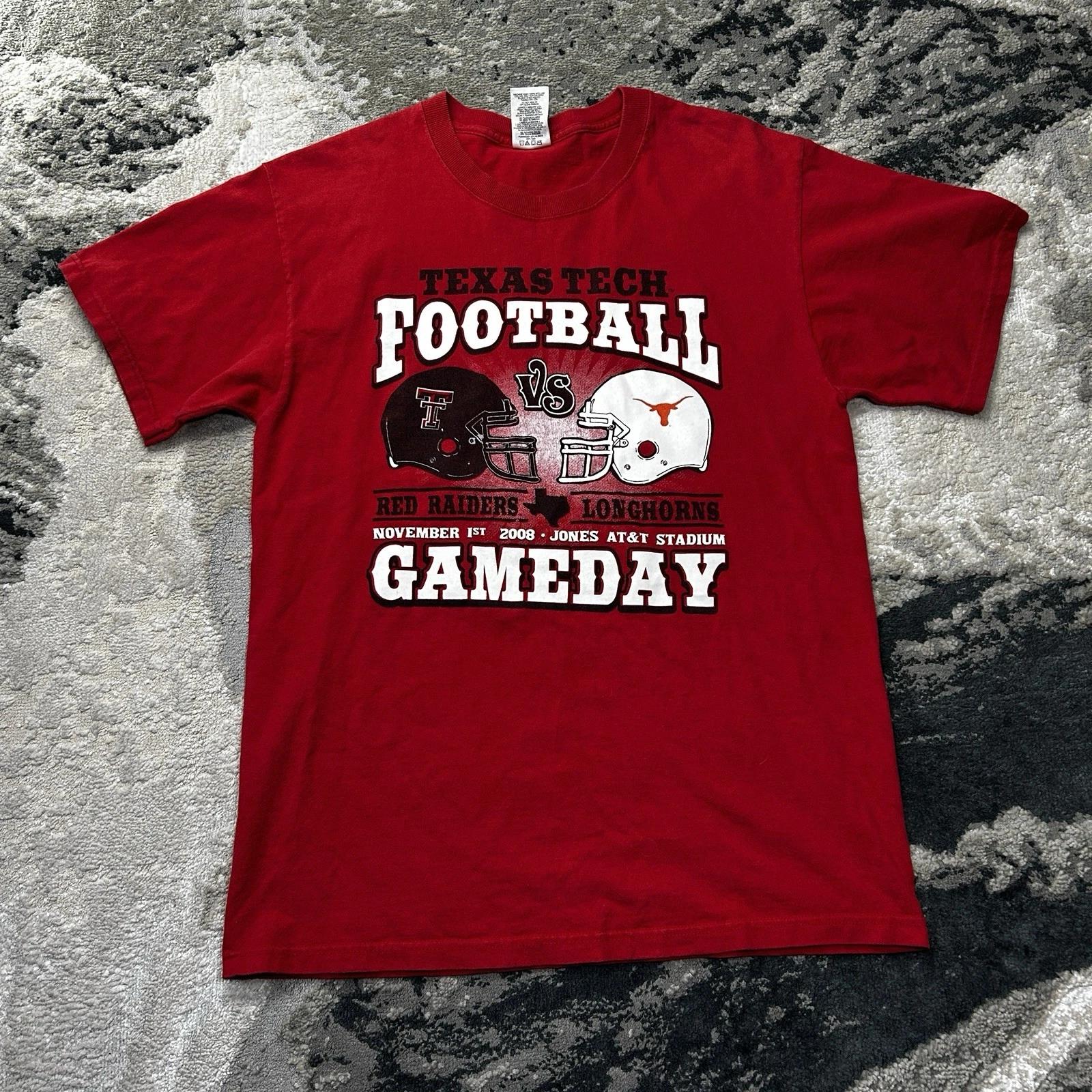 Vintage 2008 Texas Tech vs Texas Football Gameday Tee Shirt Medium Happy Trails S