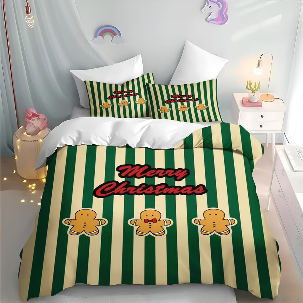 Merry Christmas Cover Quilt Cartoon Duvet Printing Home Breathable Children's Bedding Custom Made Set Kingreathable Bedding