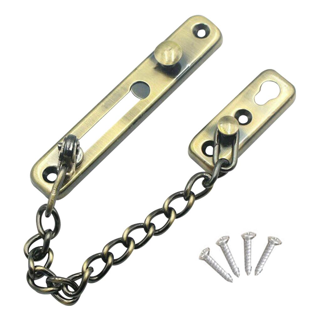 Solid Stainless Steel Safety Guard Lock Catch Strong Security Door Anti-theft Chain With Screws