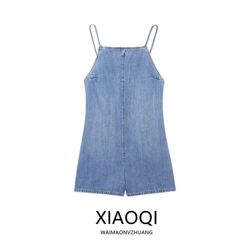 Fashion Style 2024 Summer New Arrival Women's Clothing Stylish Open Back Spaghetti Straps Slimming All-Match Jumpsuit 4365083