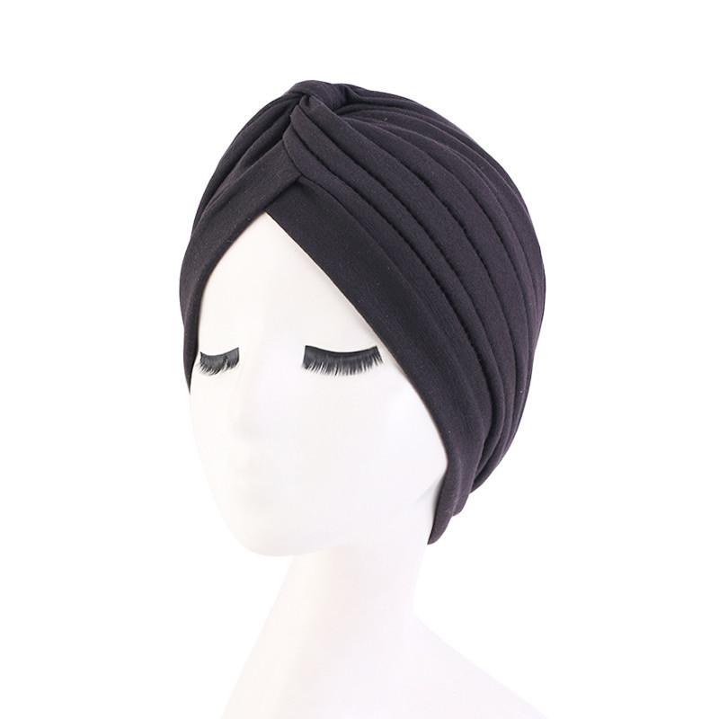 Indian Muslim Women Turban Jersey Hijab Bonnet Pleated Cap Hair Loss Hat Islamic Under Scarf Head Wrap Chemo Caps Beanies Cover