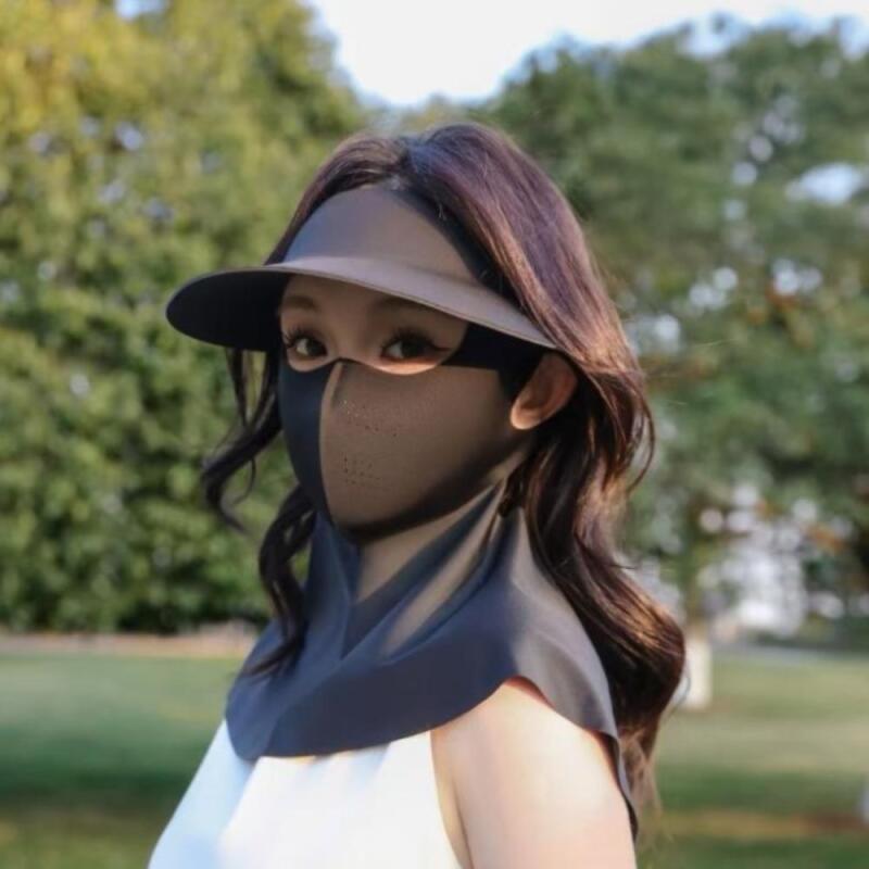Women's Sun Cap Sunblock Face Mask