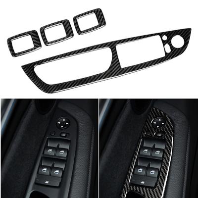 4Pcs Carbon Fiber Window Lift Panel Switch Frame Stickers for BMW X5 E70 X6 E71
