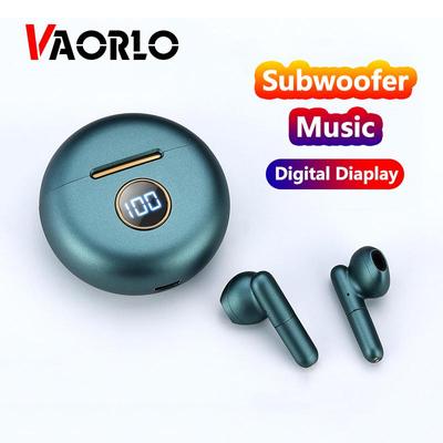 VAORLO Wireless In-Ear Headphone Subwoofer HiFi Stereo Muisc Digital Display Earphones Smart Touch Noise Cancel Headset