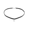 Chocker Pearl Collar Necklace Leather Rope Necklace Stainless Steel Metal Choker Collarbone Chain Neck