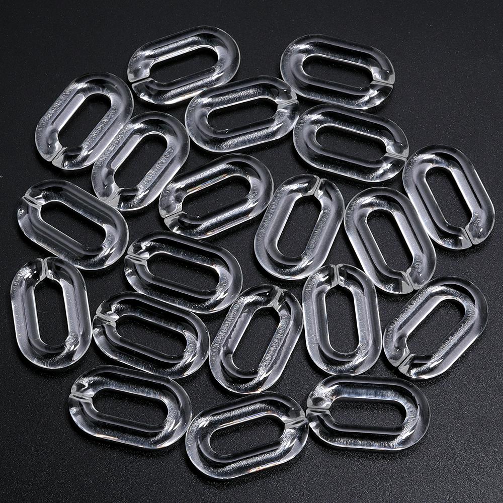 

20pcs/lot High Brightness Transparent Acrylic Buckle Chain Link Chain Connector For Jewelry Making Bracelet Necklace Wholesale
